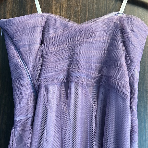 LIKE NEW! Monique Lhuillier bridesmaid lavender colored dress with tulle overlay - Picture 5 of 8